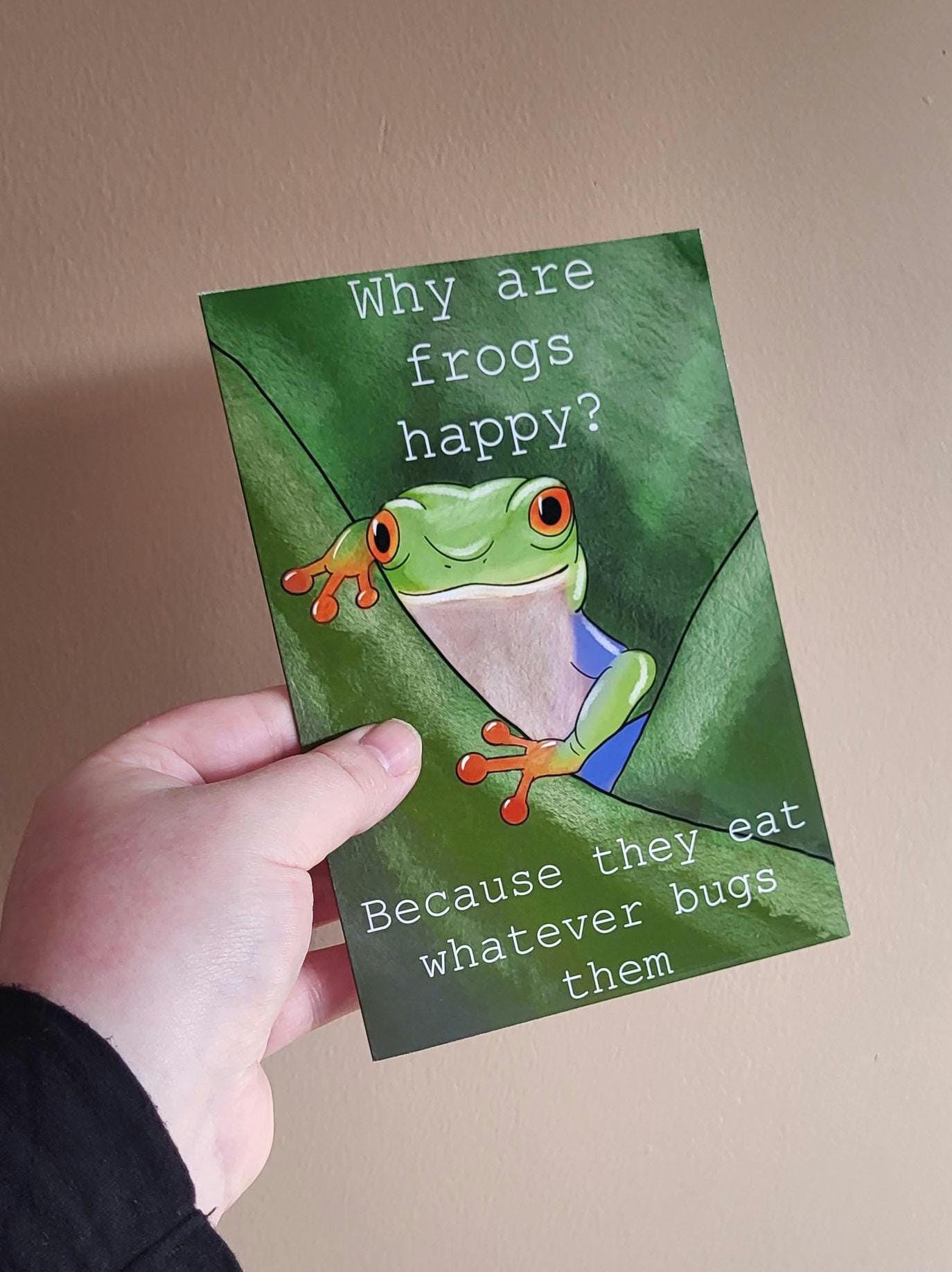 Funny Frog Joke Greeting/ Birthday Card