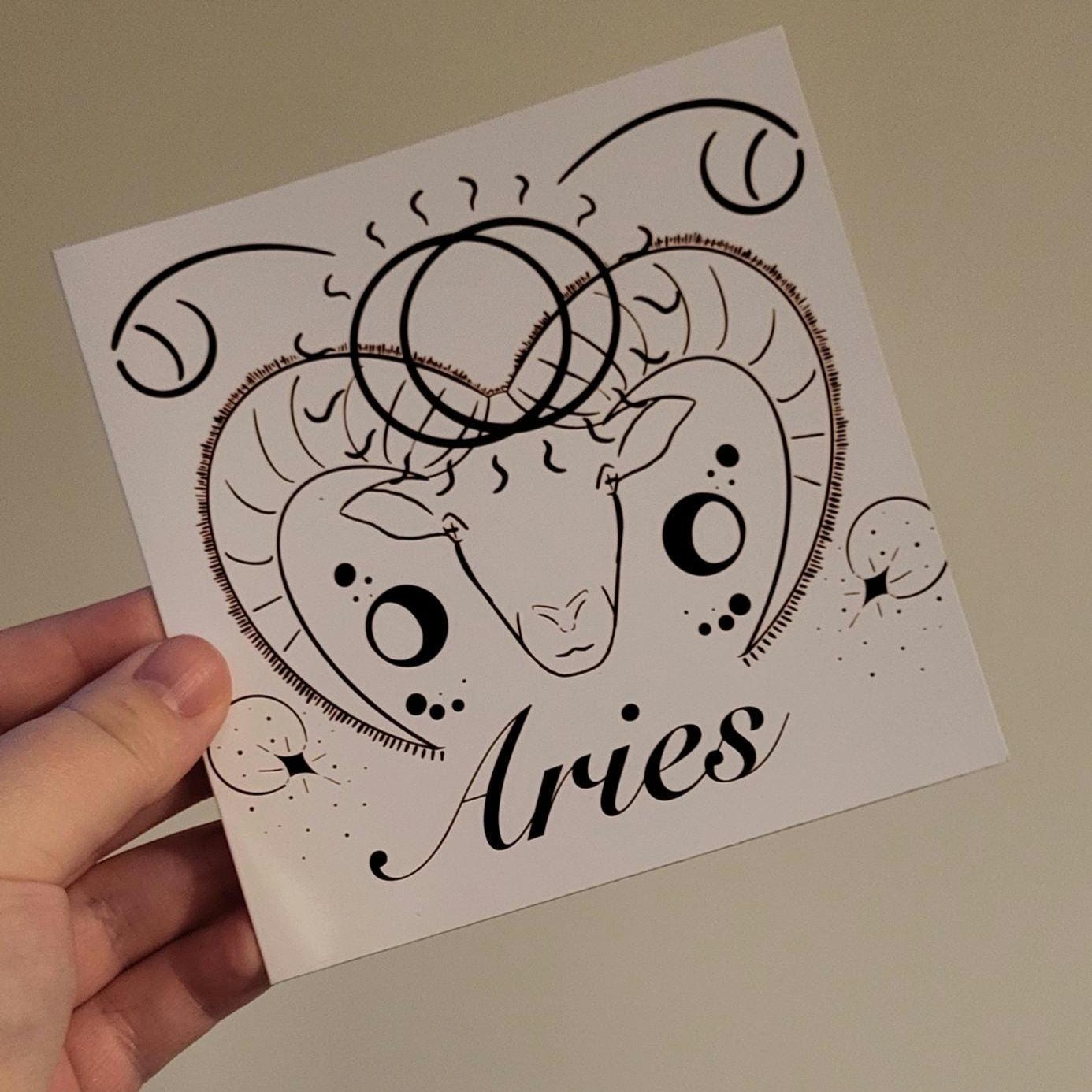 Aries Zodiac Sign Card