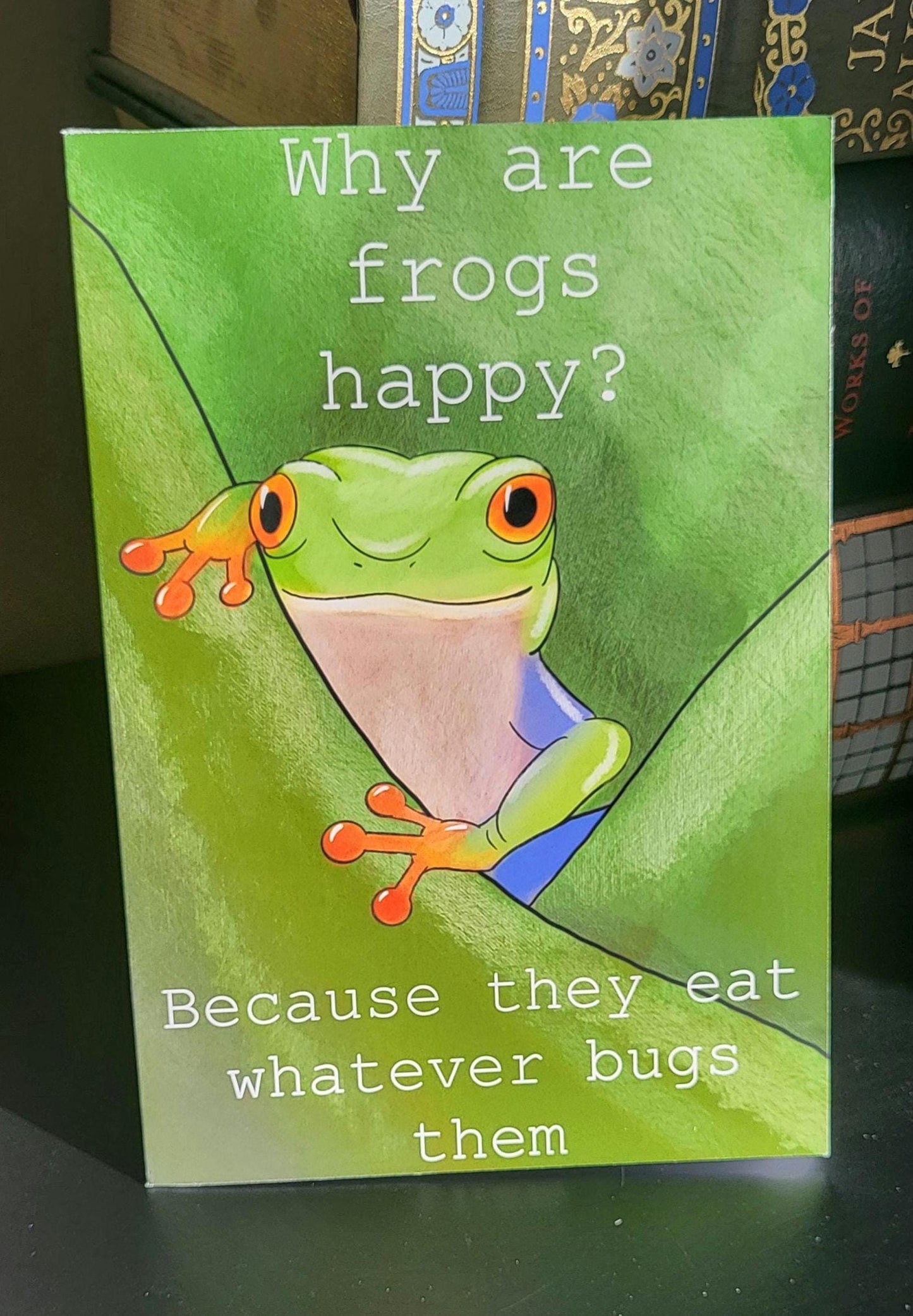 Funny Frog Joke Greeting/ Birthday Card