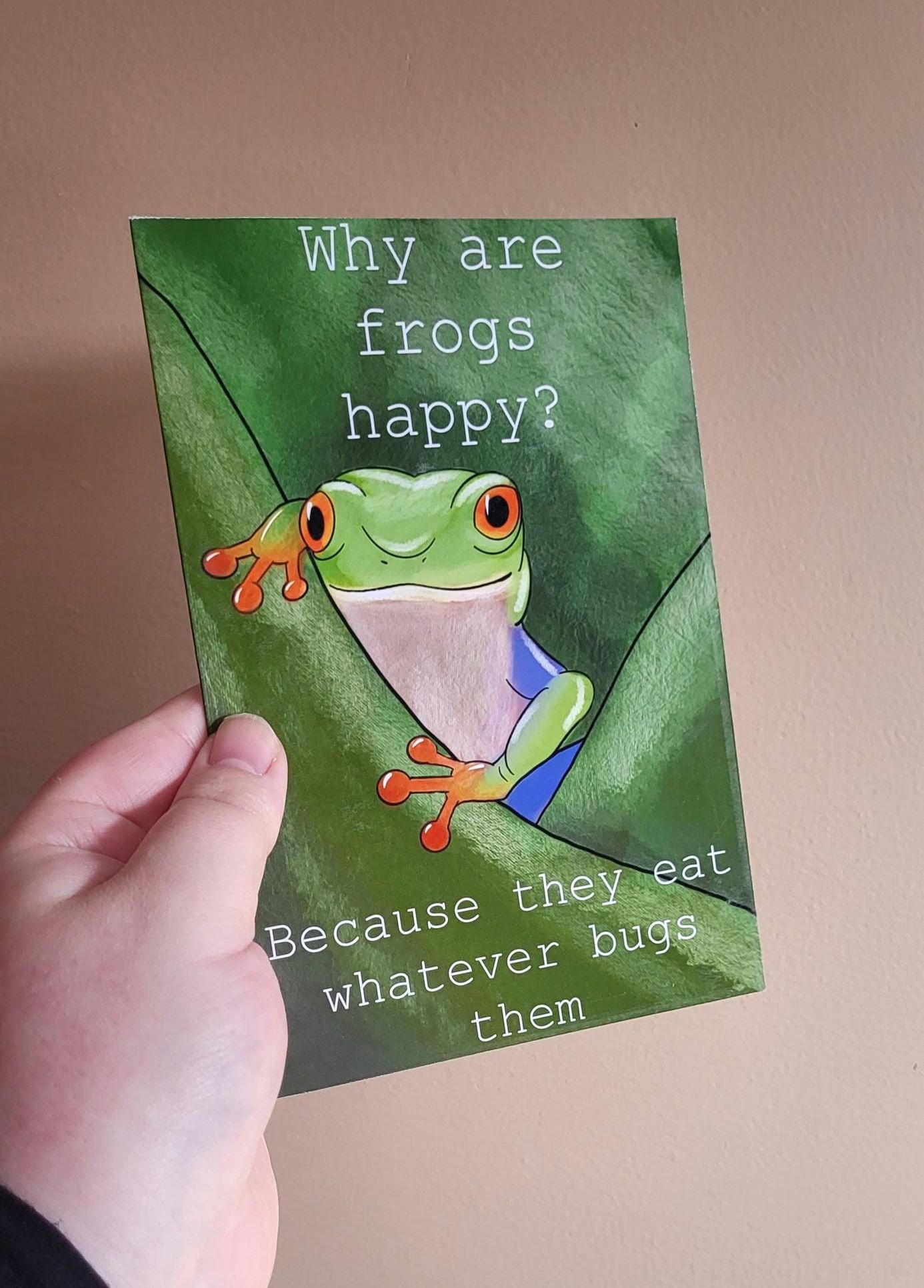 Funny Frog Joke Greeting/ Birthday Card