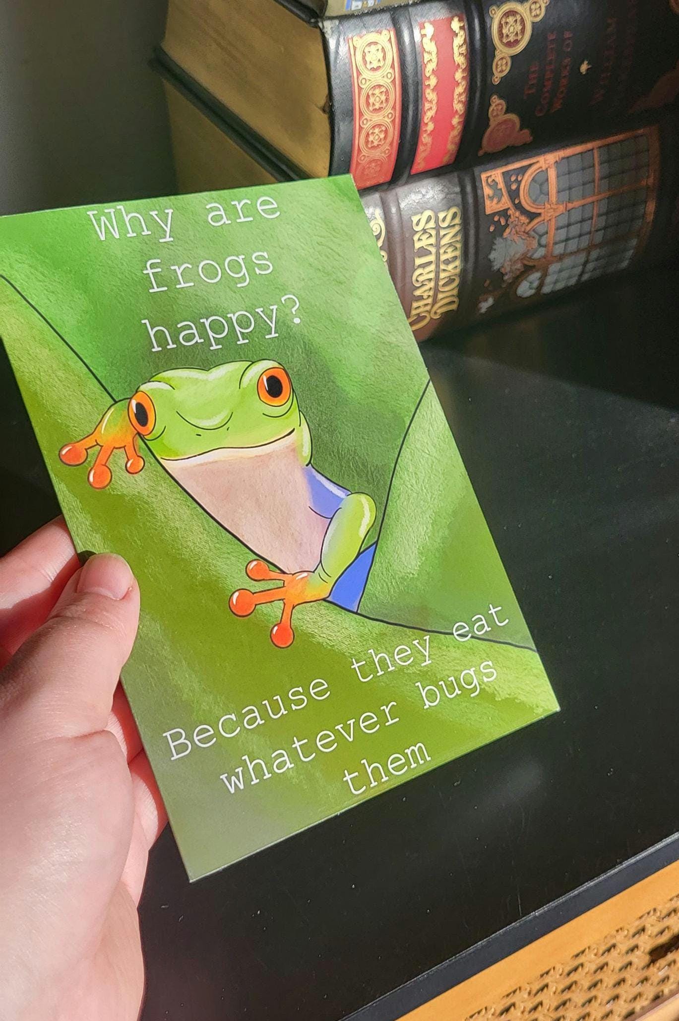 Funny Frog Joke Greeting/ Birthday Card