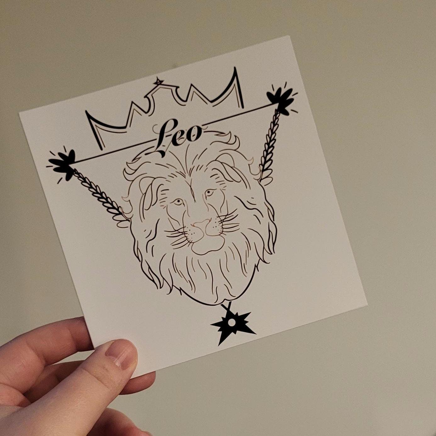 Leo Zodiac Sign Card