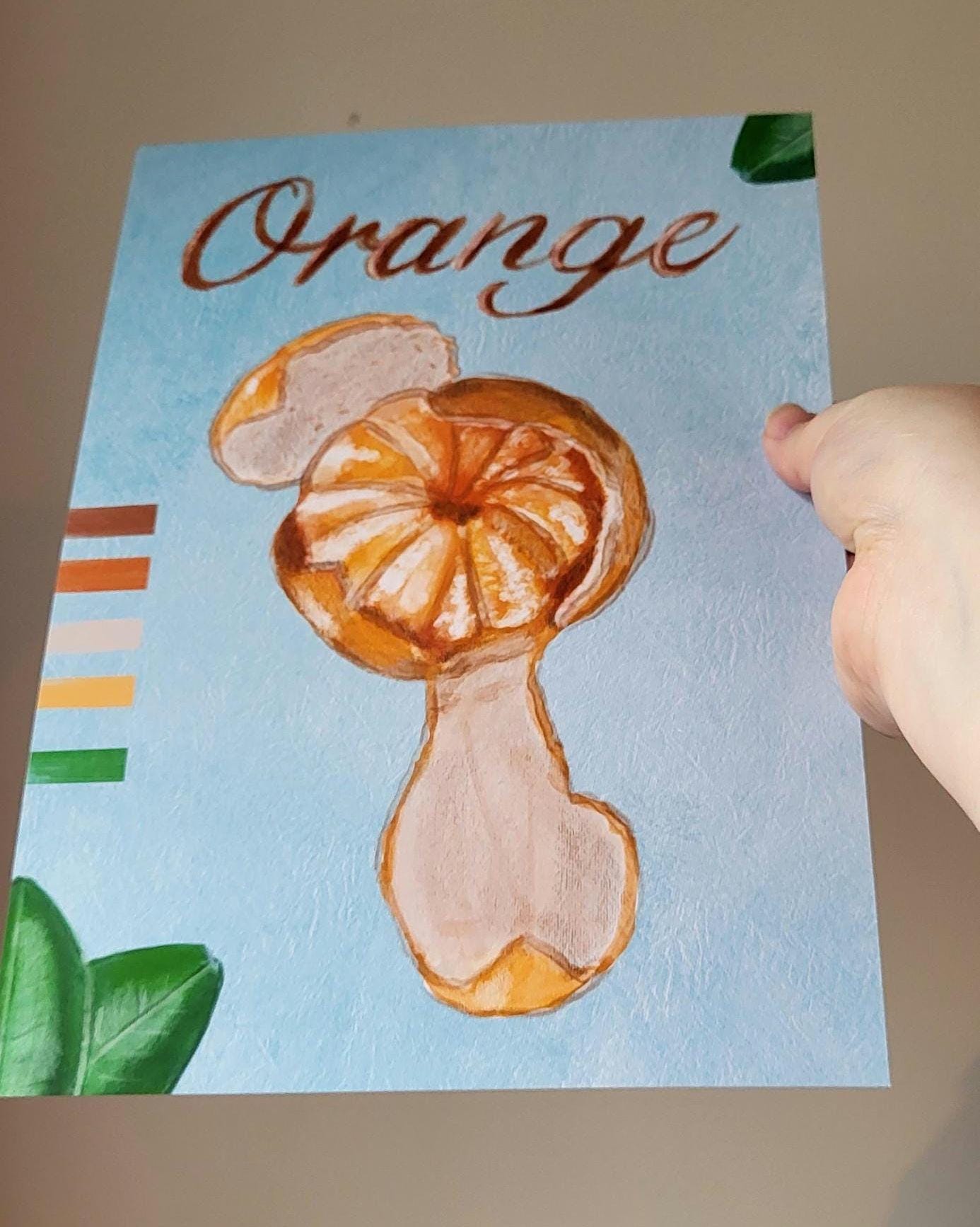 Orange - Peeled Orange Print - available in different sizes