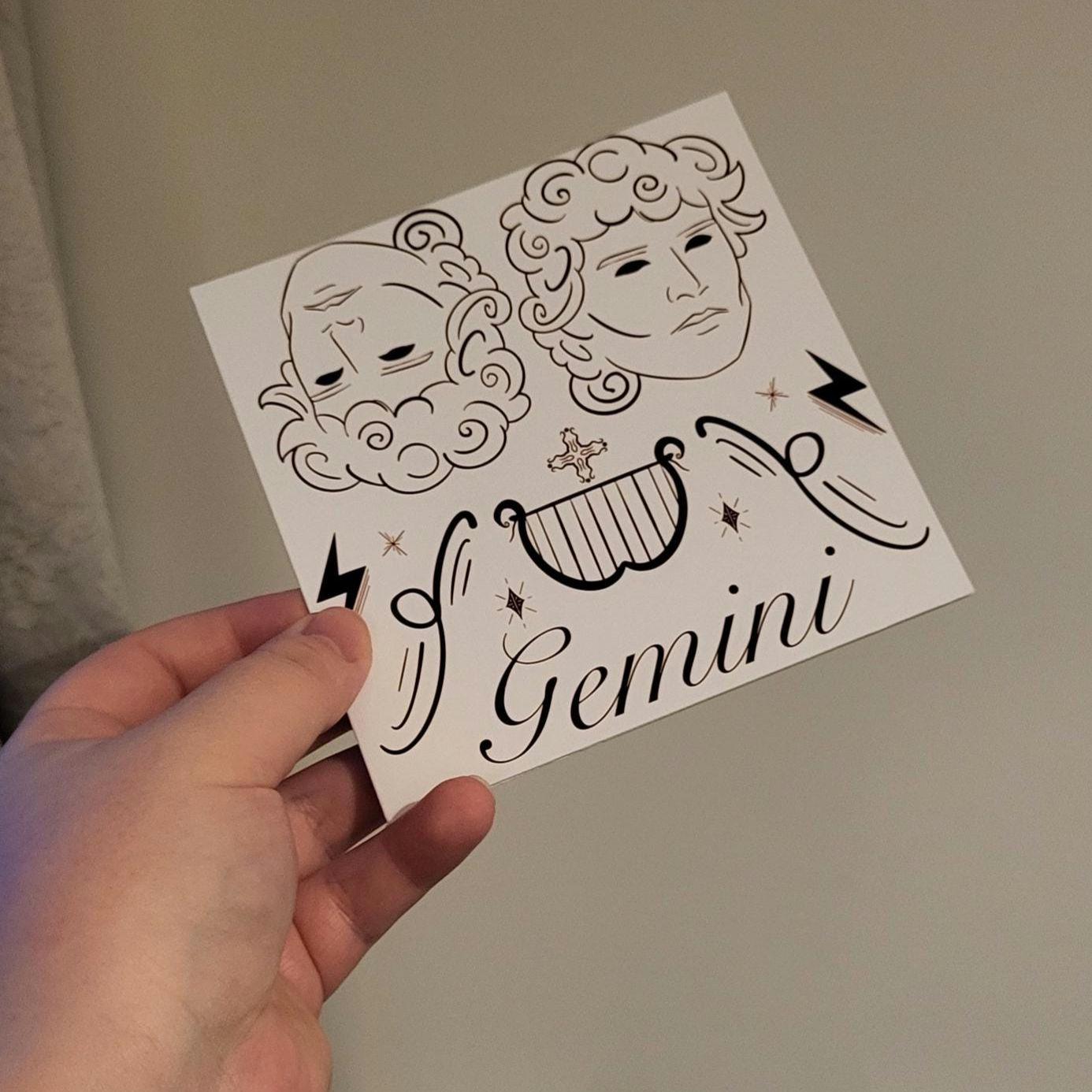 Gemini Zodiac Sign Card