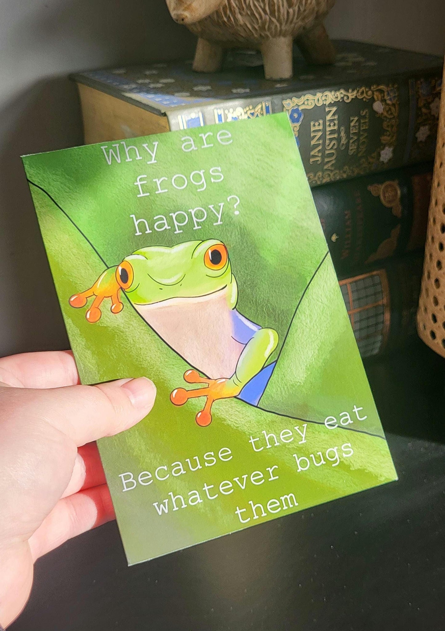 Funny Frog Joke Greeting/ Birthday Card