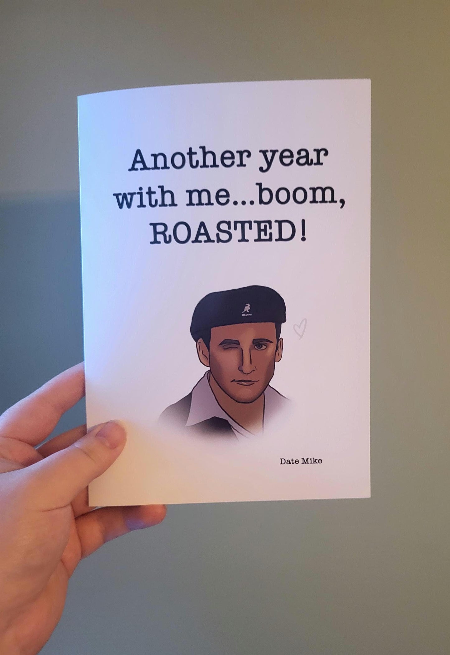 Michael Scott "Boom, Roasted" anniversary card