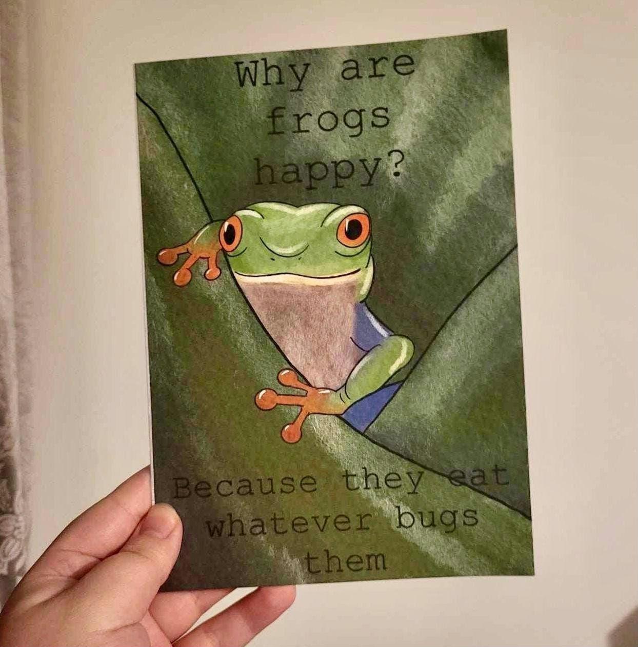Funny Frog Joke Greeting/ Birthday Card