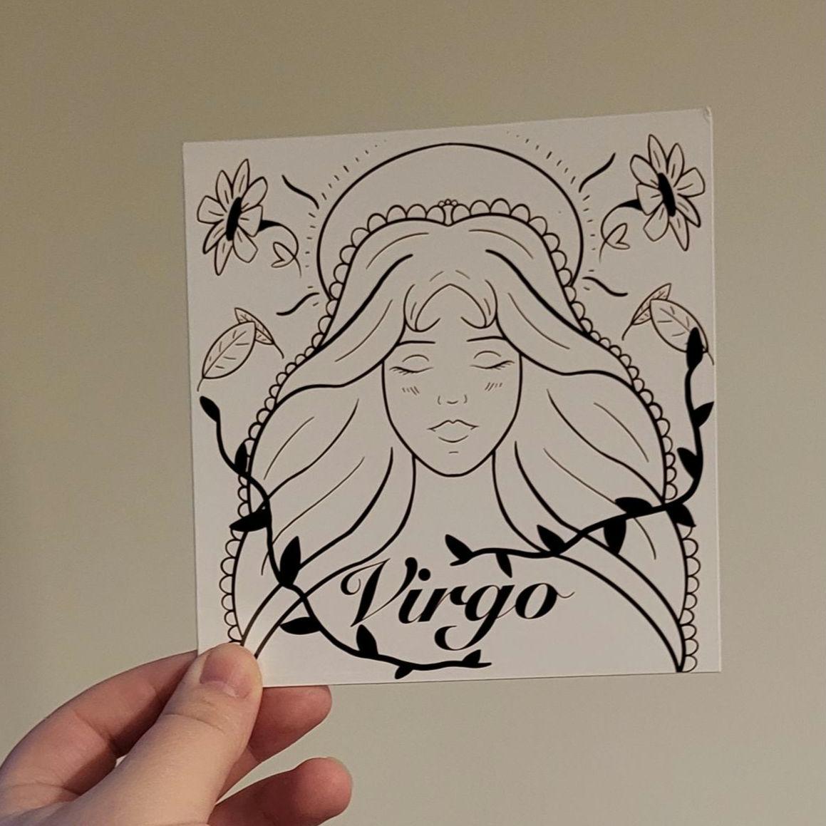 Virgo Zodiac Sign Card