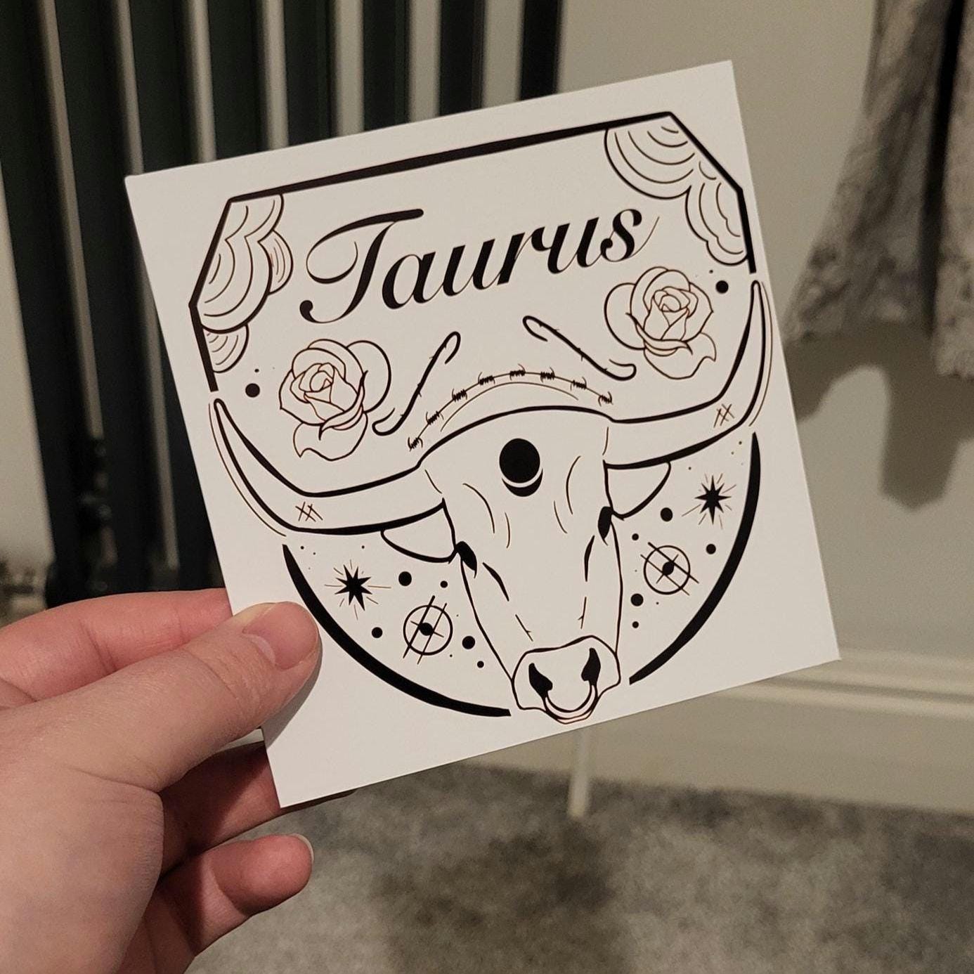 Taurus Zodiac Sign Card