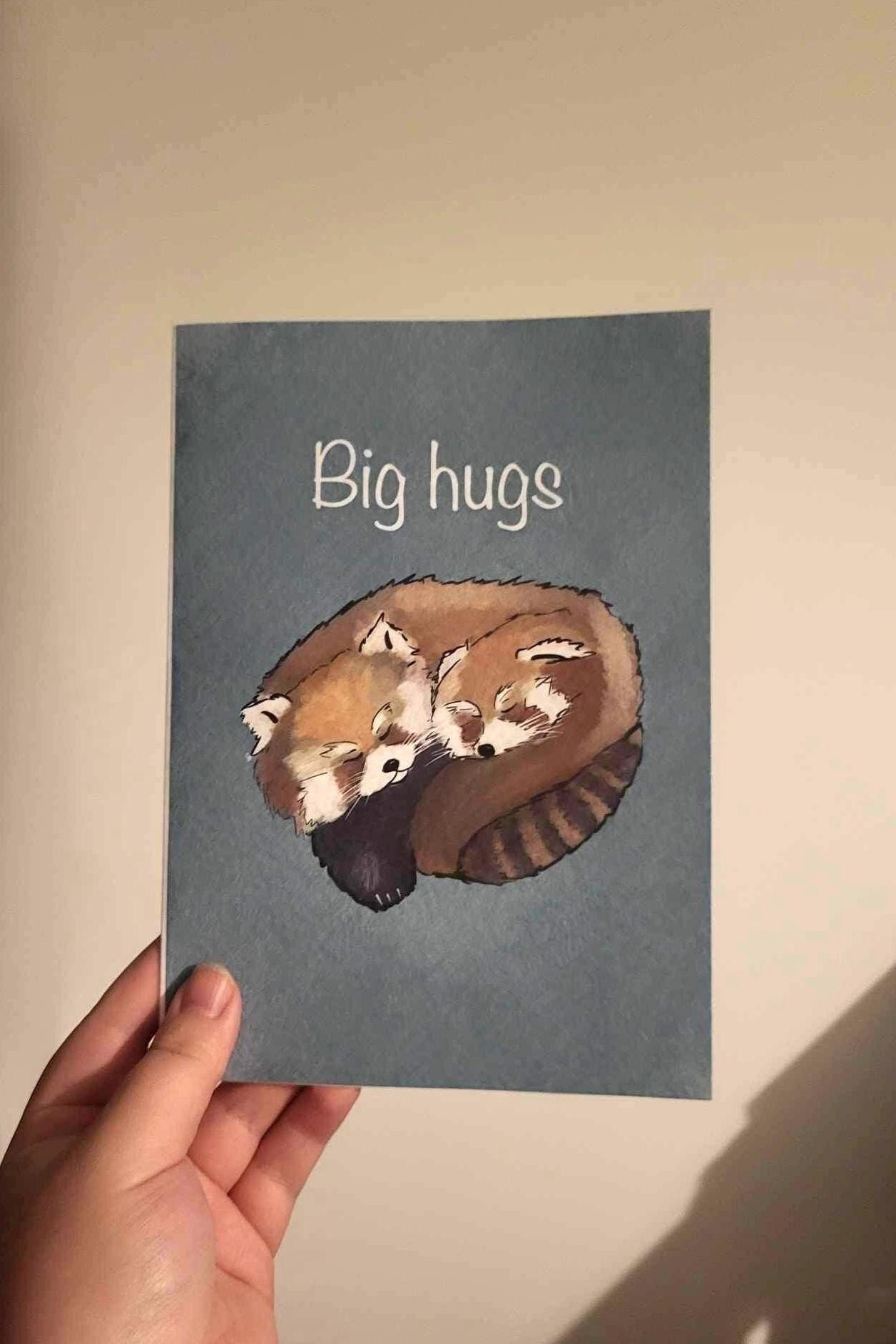 Red Panda ‘Big hugs’ Greeting/Birthday Card