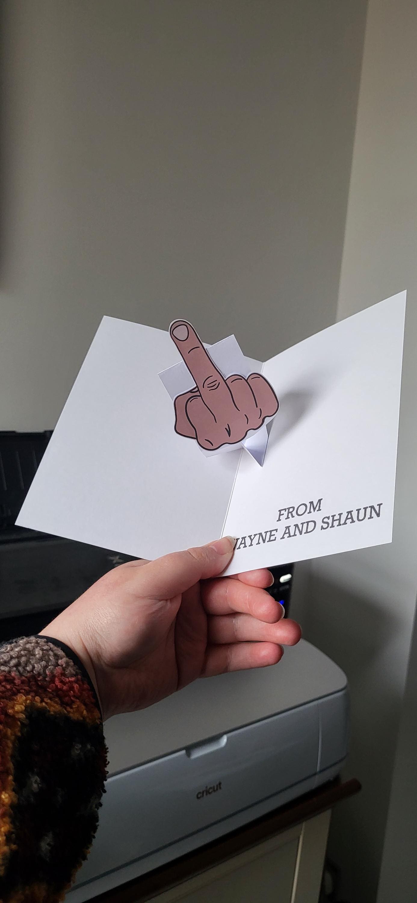 Middle Finger Pop-up Card - Personalised