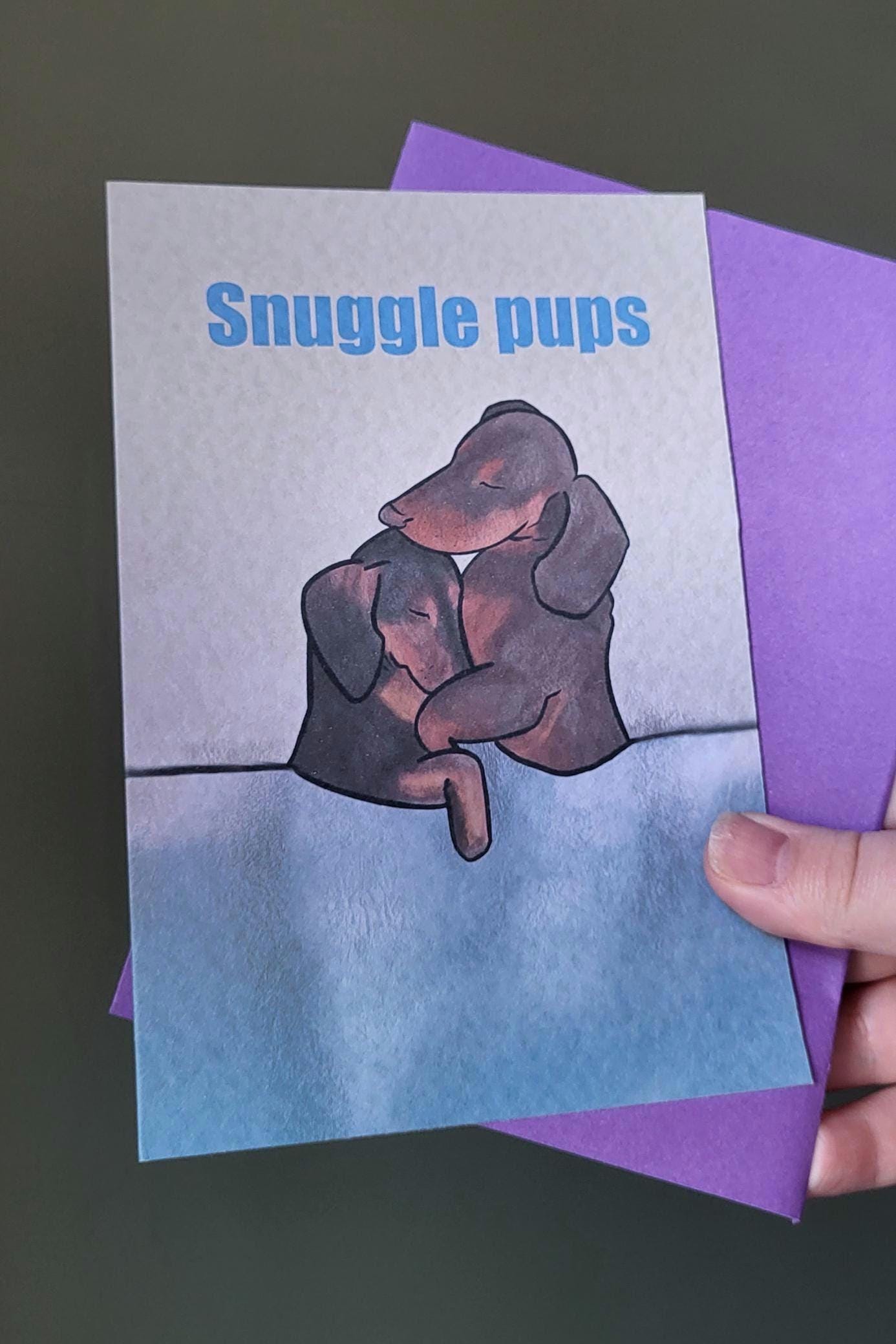 Dachshunds “Snuggle Pups” Greeting/Birthday Card