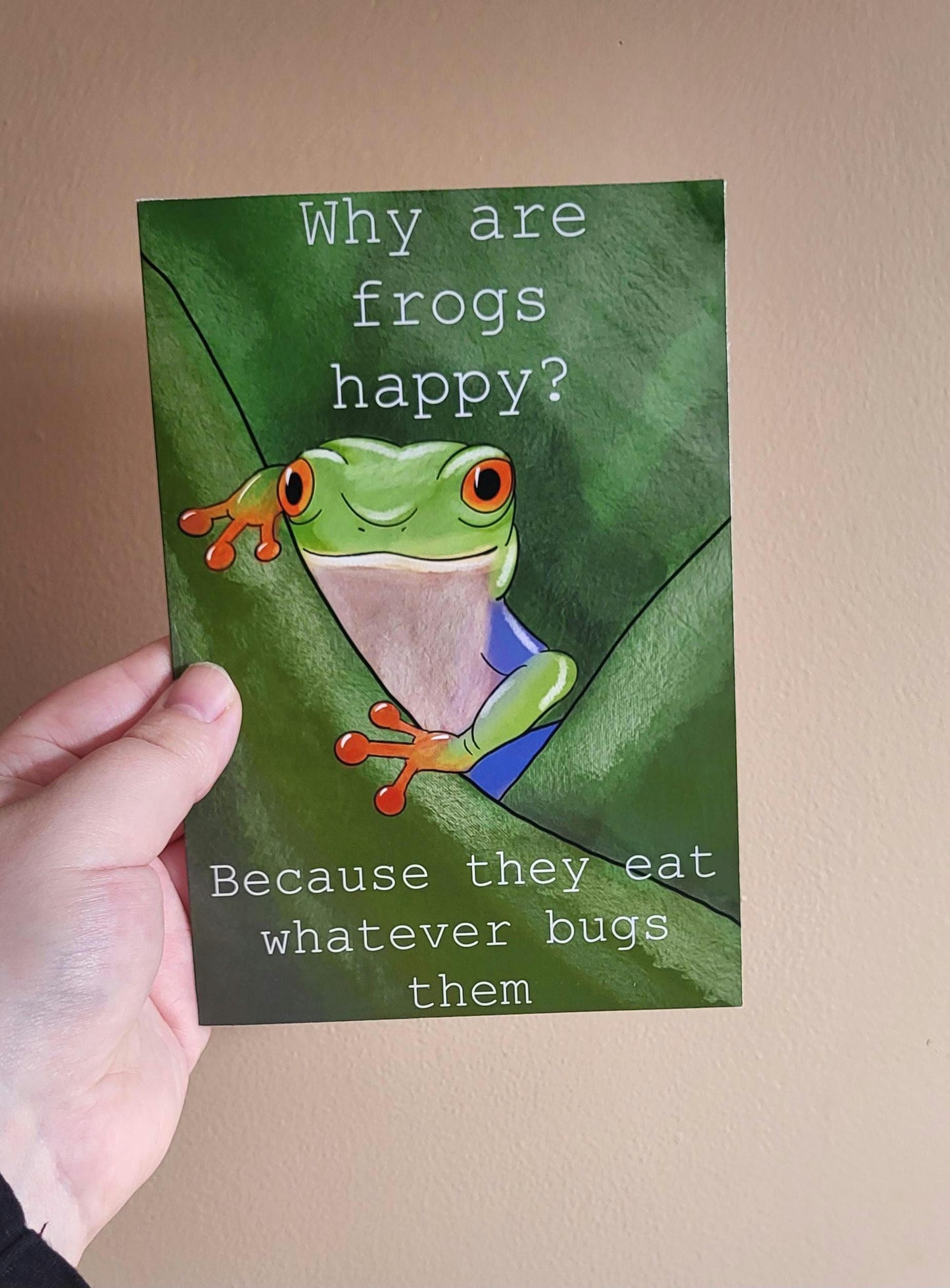 Funny Frog Joke Greeting/ Birthday Card