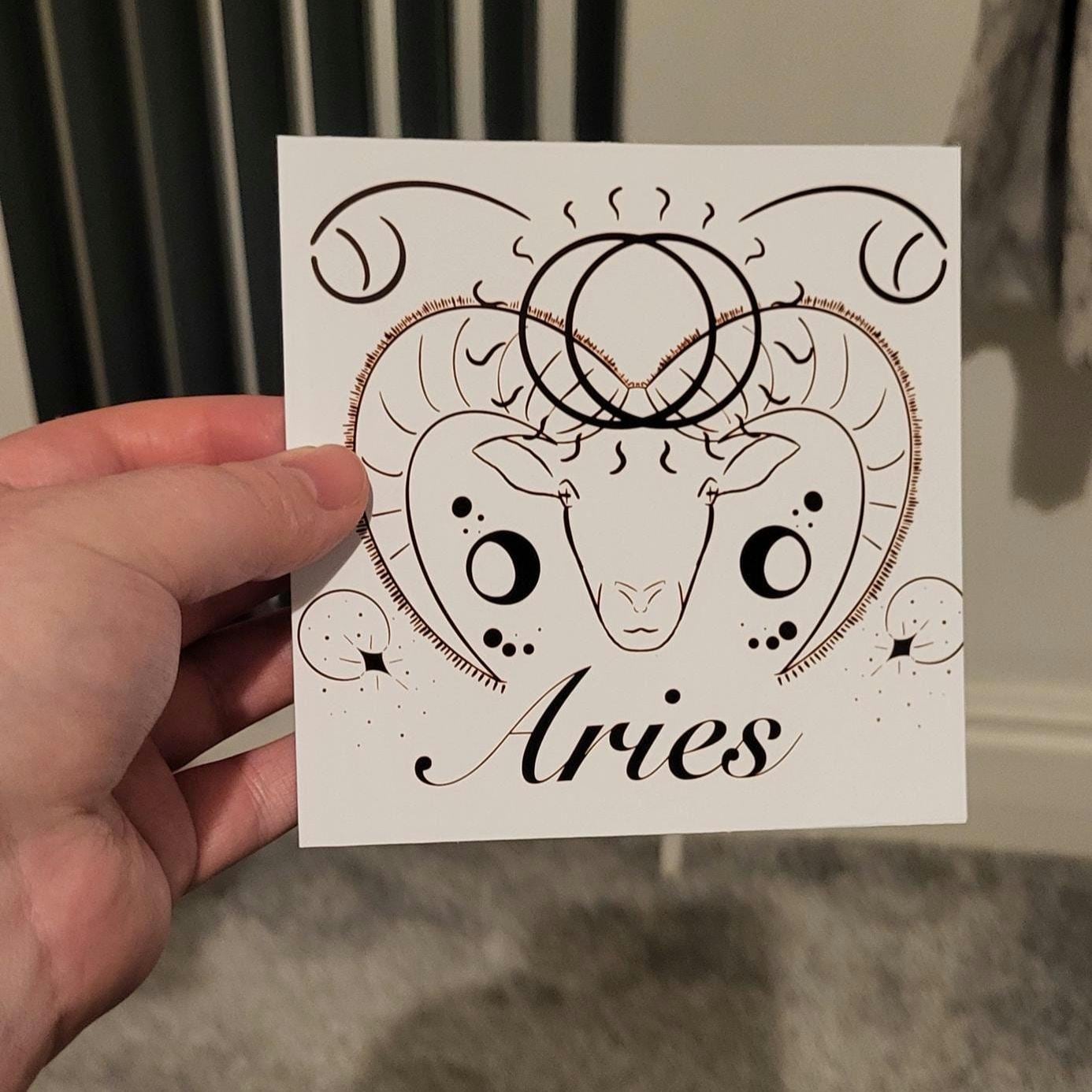 Aries Zodiac Sign Card