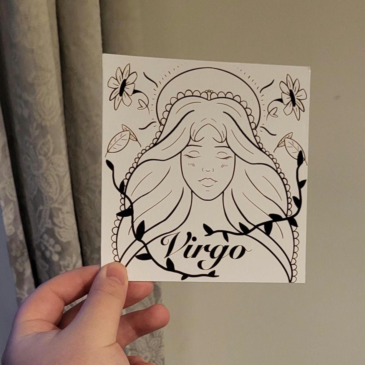 Virgo Zodiac Sign Card