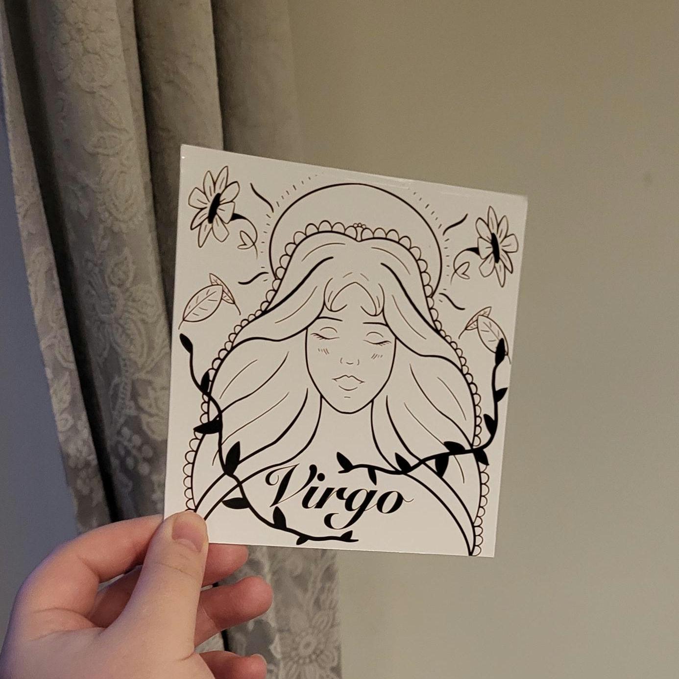 Virgo Zodiac Sign Card