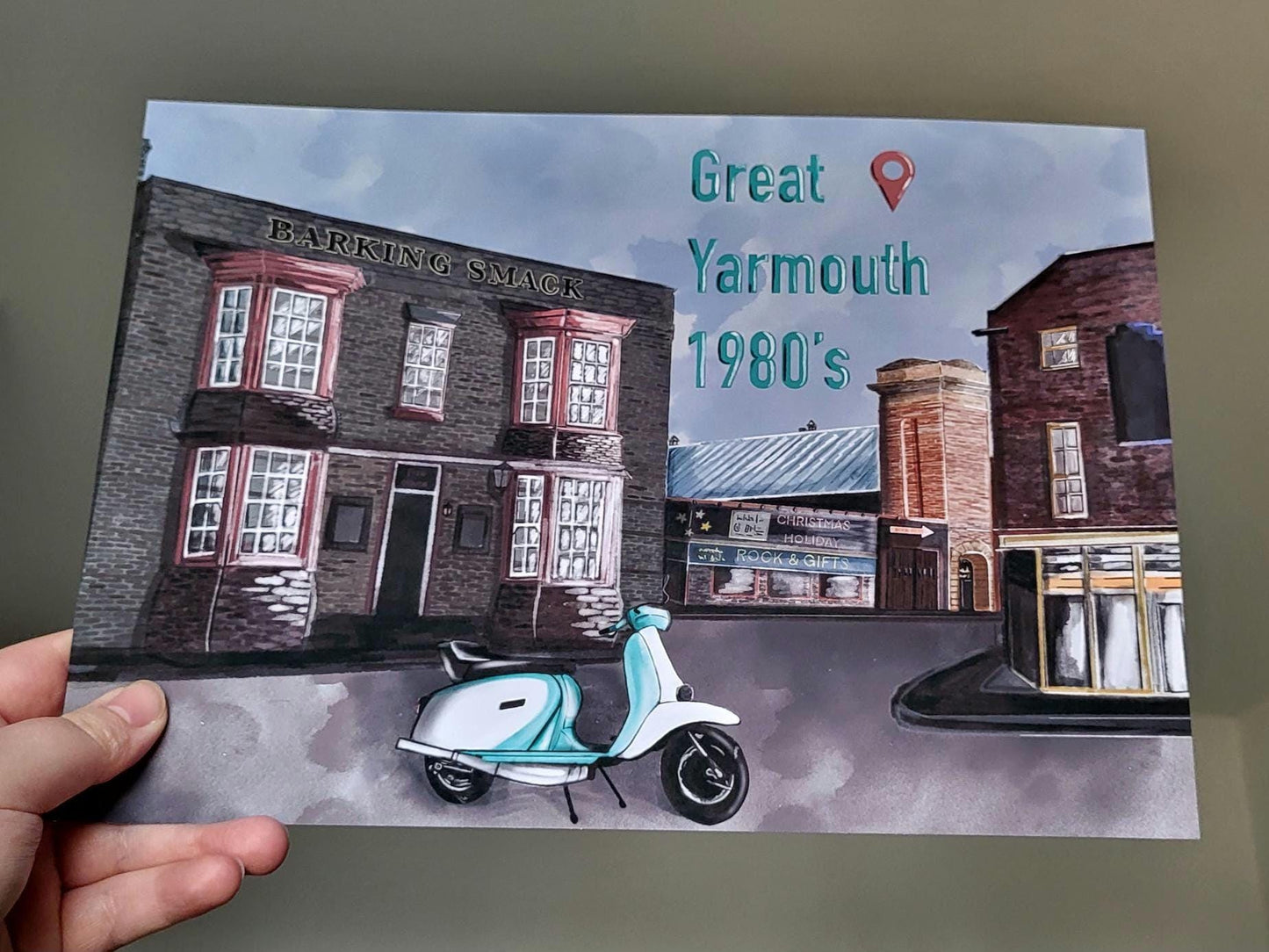 Great Yarmouth 1980's - The Barking Smack Scooter Lambretta Print