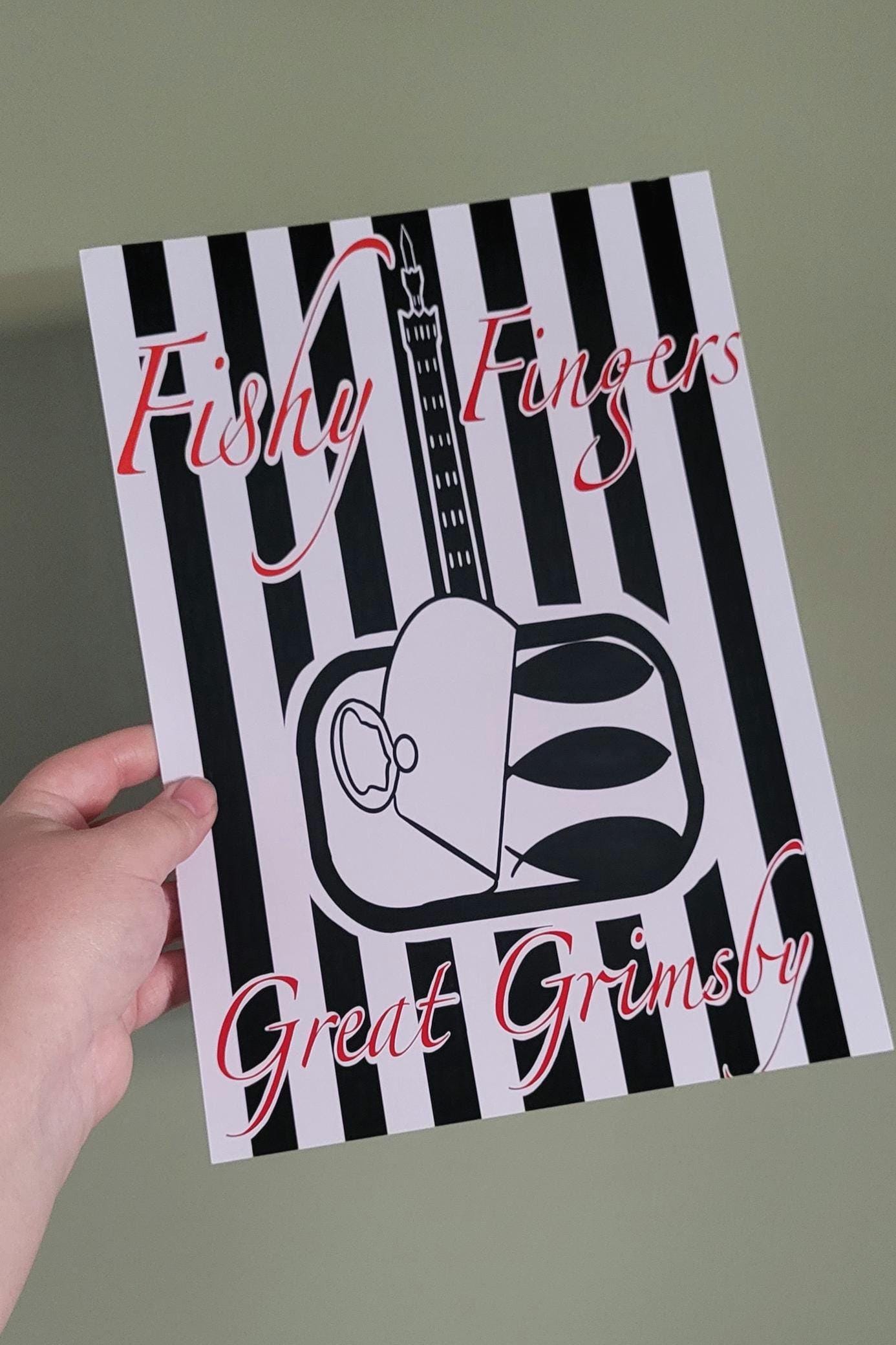 Great Grimsby 'Fishy Fingers' Art Print