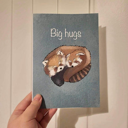 Red Panda ‘Big hugs’ Greeting/Birthday Card