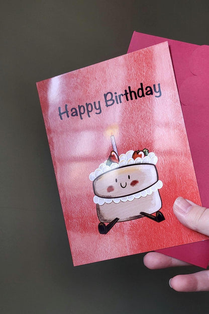 Cute Cake "Happy Birthday" Card