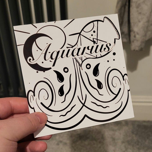 Aquarius Zodiac Sign Card