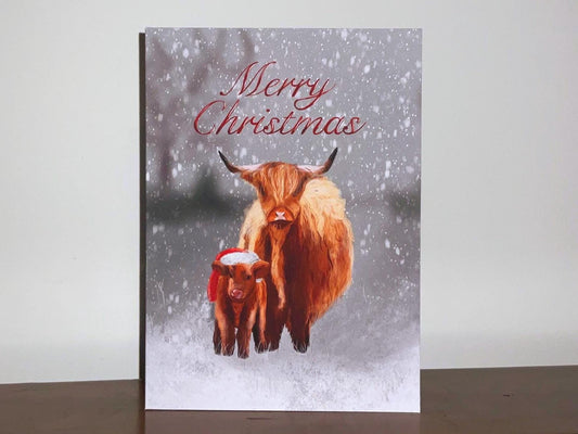 Highland Cows Christmas Card