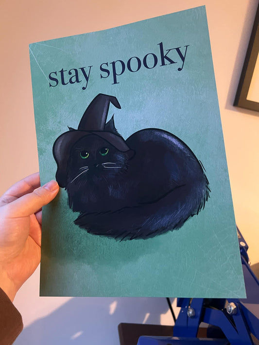 Black Cat “Stay Spooky” Print - available in different sizes