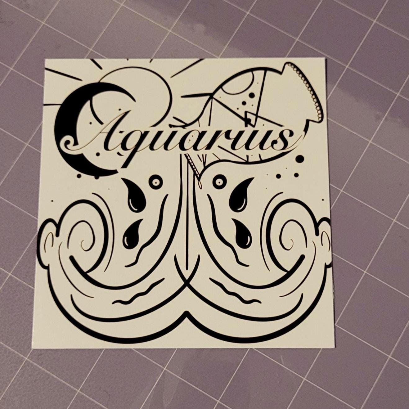Aquarius Zodiac Sign Card