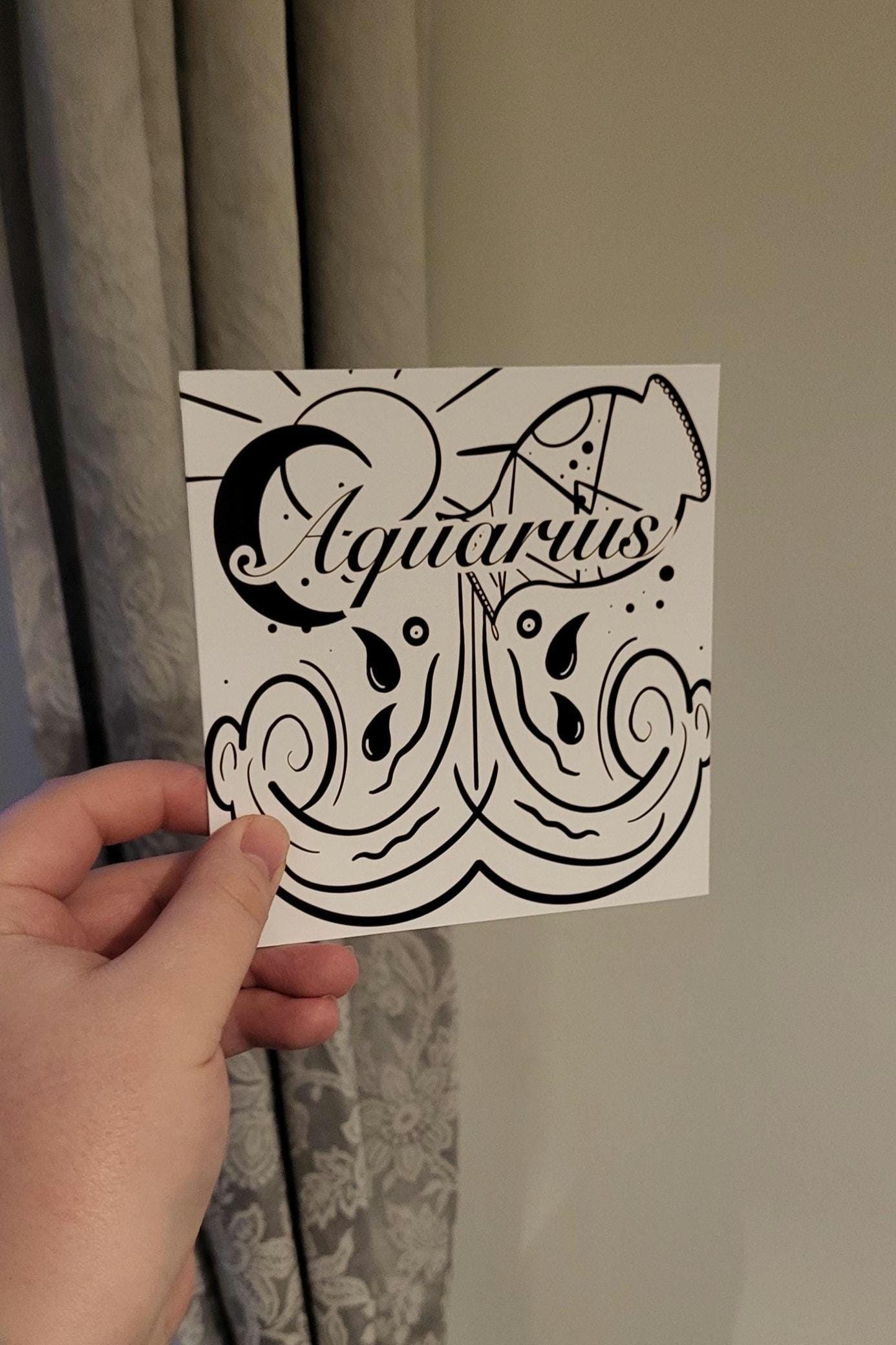 Aquarius Zodiac Sign Card
