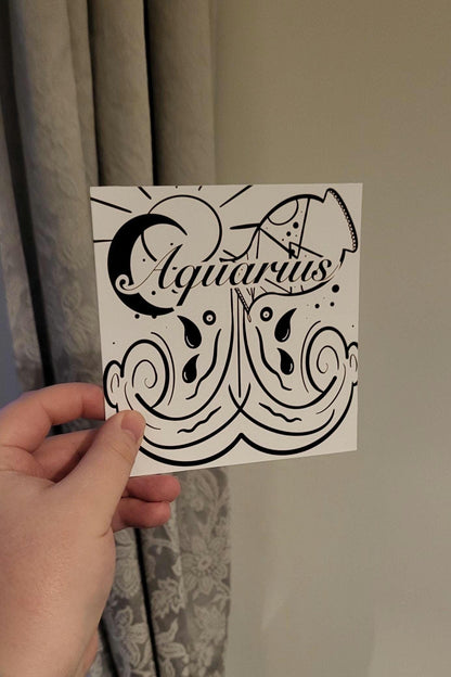 Aquarius Zodiac Sign Card