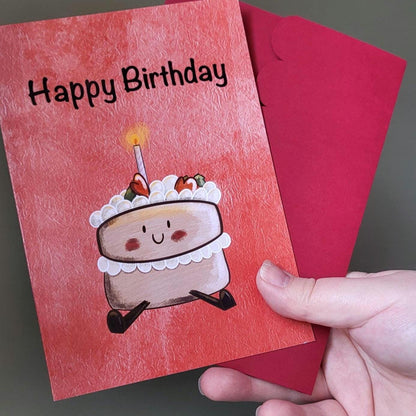 Cute Cake "Happy Birthday" Card