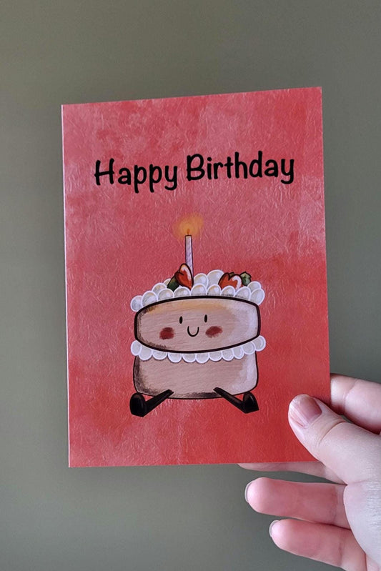 Cute Cake "Happy Birthday" Card