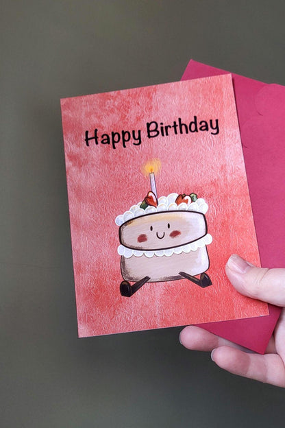 Cute Cake "Happy Birthday" Card