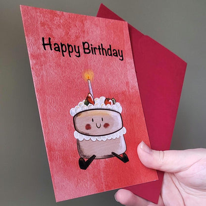 Cute Cake "Happy Birthday" Card