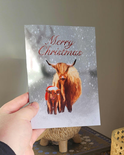 Highland Cows Christmas Card