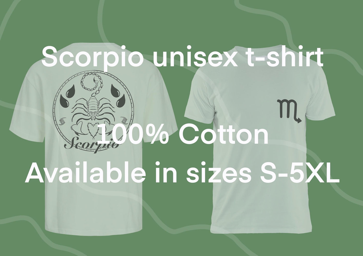 Scorpio Design Unisex Cotton T-shirt - available in different sizes and colours