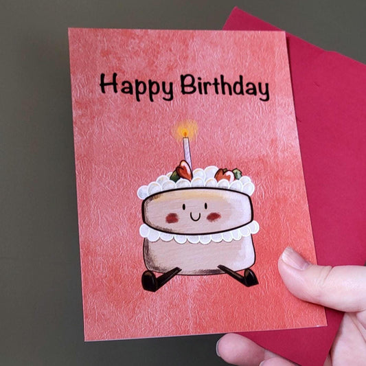 Cute Cake "Happy Birthday" Card