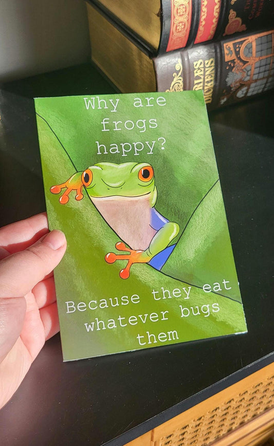 Funny Frog Joke Greeting/ Birthday Card