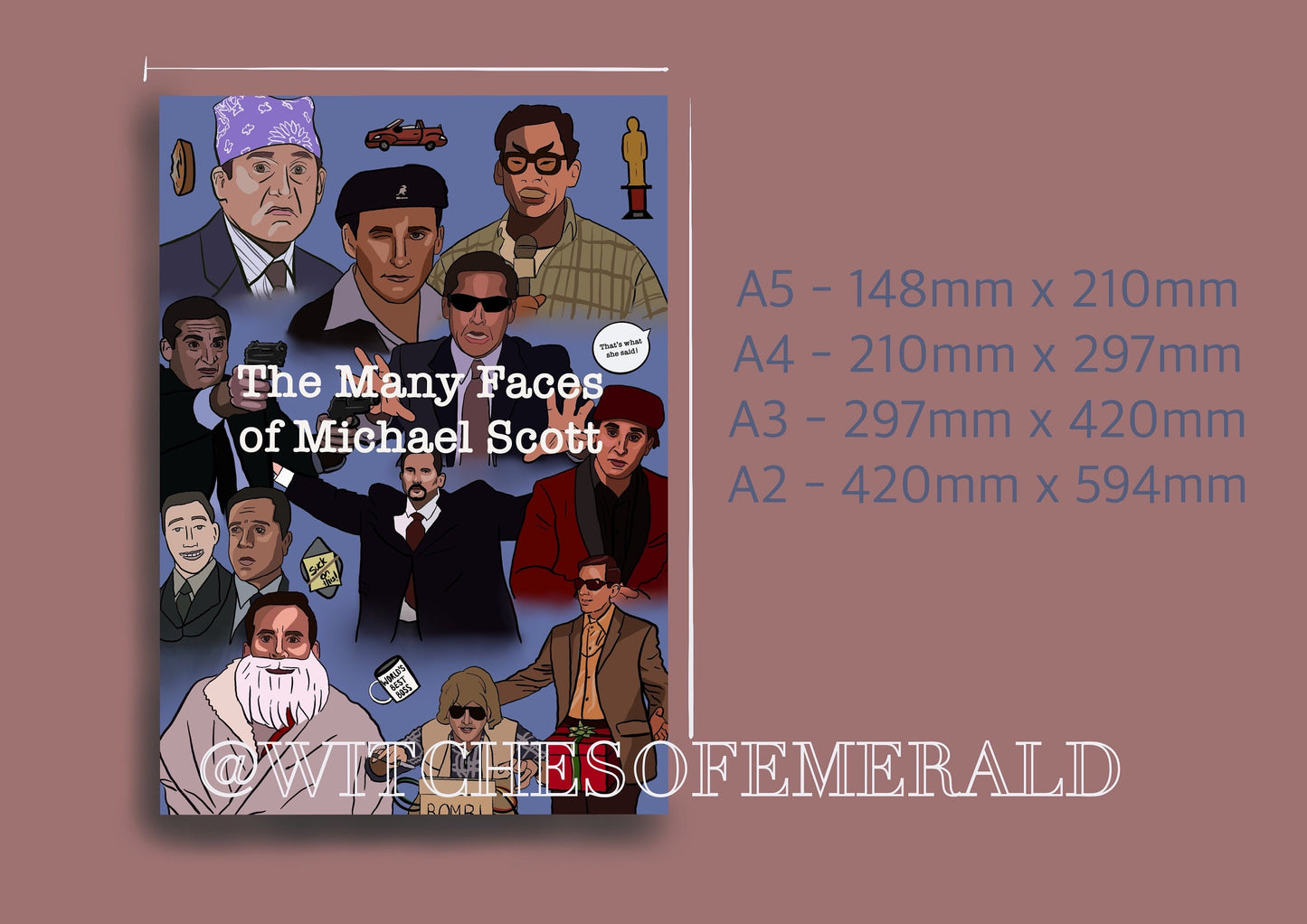 The Many Faces Of Michael Scott Poster - The Office US