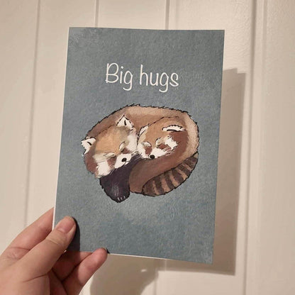 Red Panda ‘Big hugs’ Greeting/Birthday Card