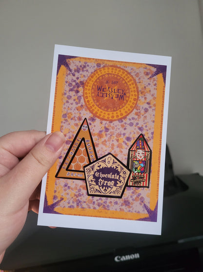 Harry Potter Sweets Print - Weasley and Weasley - Chocolate Frog, Bertie Bott’s Beans, Exploading Bon Bon’s - available in different sizes