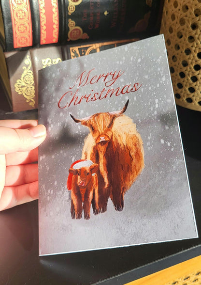 Highland Cows Christmas Card