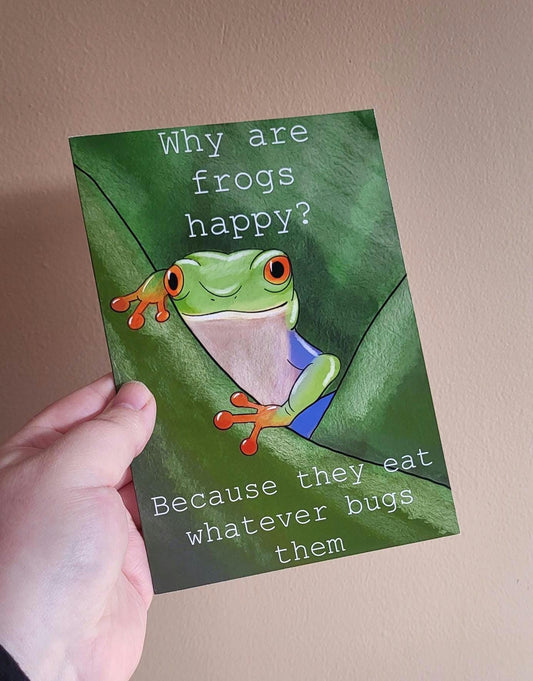 Funny Frog Joke Greeting/ Birthday Card