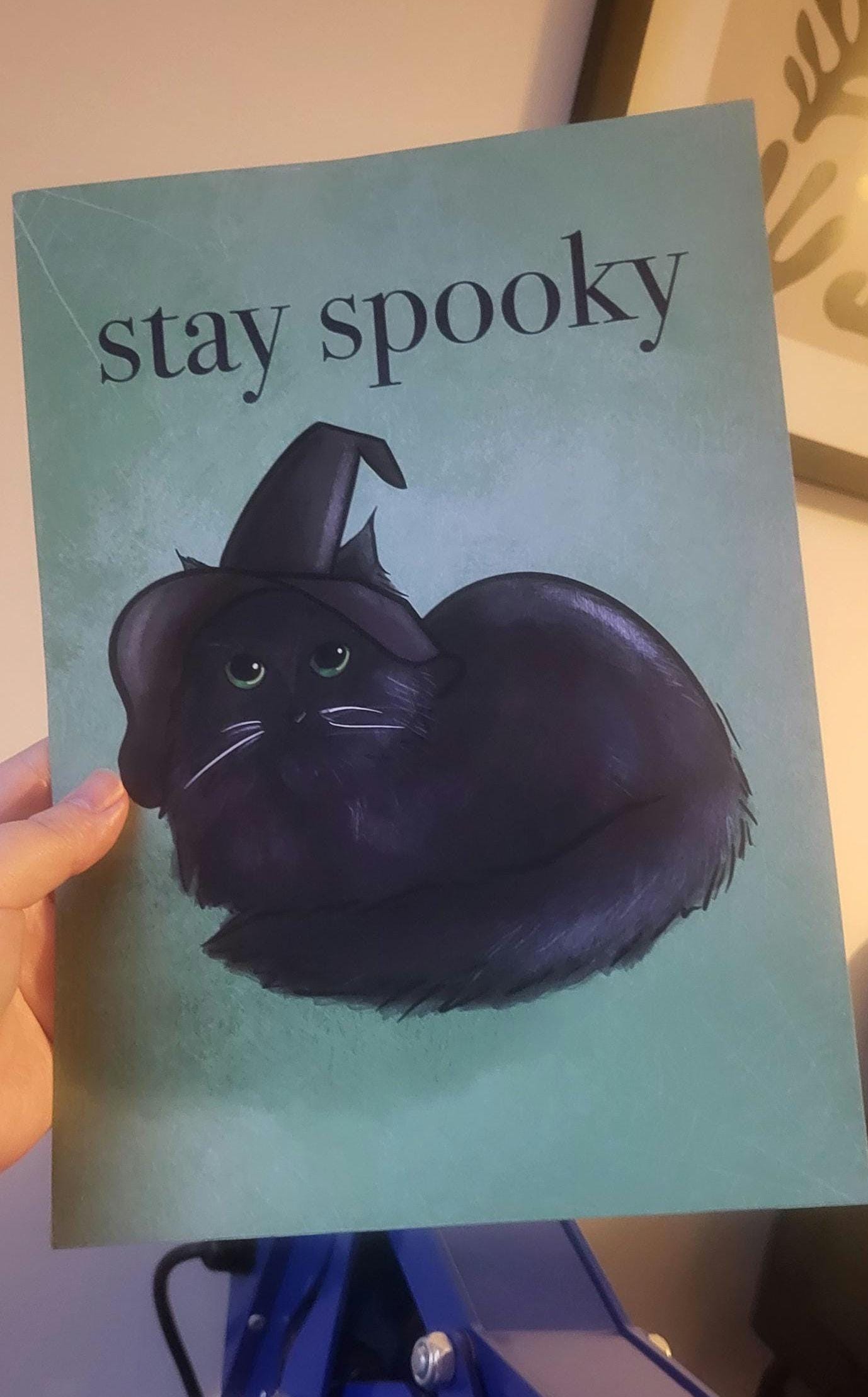 Black Cat “Stay Spooky” Print - available in different sizes