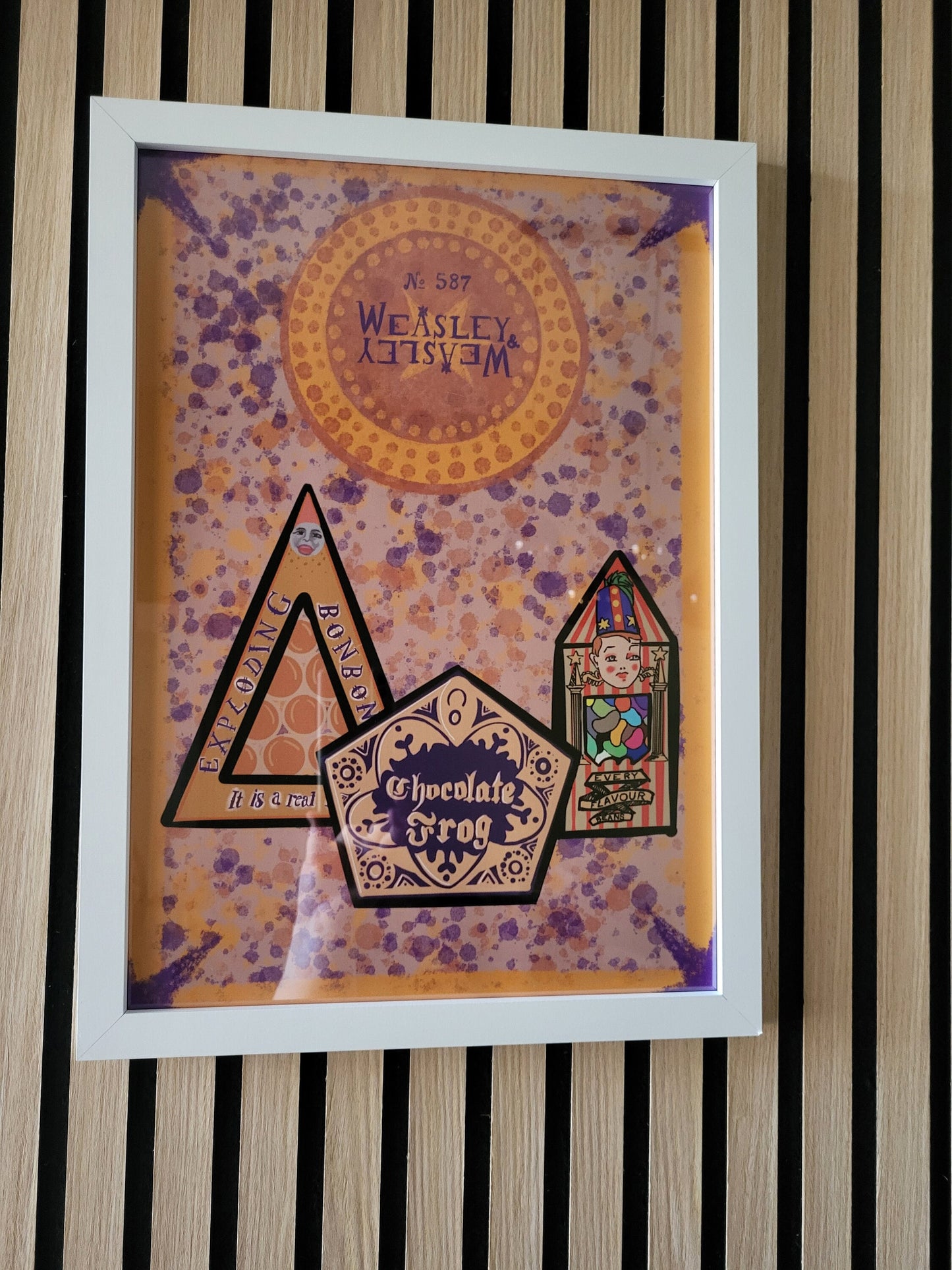 Harry Potter Sweets Print - Weasley and Weasley - Chocolate Frog, Bertie Bott’s Beans, Exploading Bon Bon’s - available in different sizes