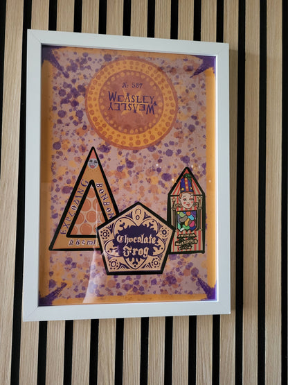 Harry Potter Sweets Print - Weasley and Weasley - Chocolate Frog, Bertie Bott’s Beans, Exploading Bon Bon’s - available in different sizes