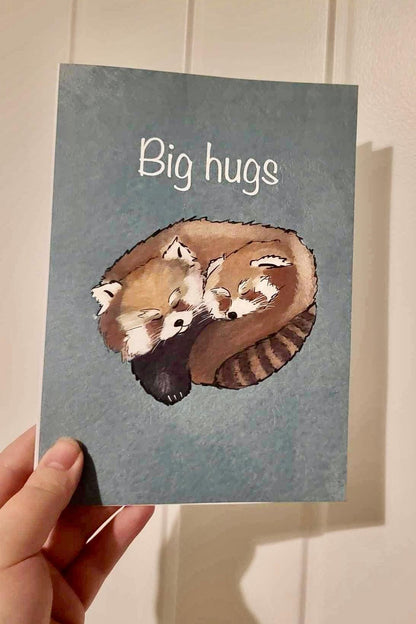 Red Panda ‘Big hugs’ Greeting/Birthday Card