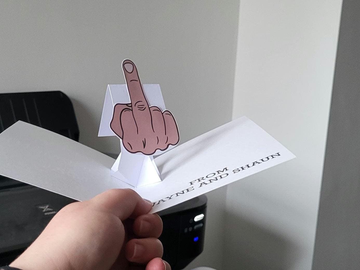 Middle Finger Pop-up Card - Personalised