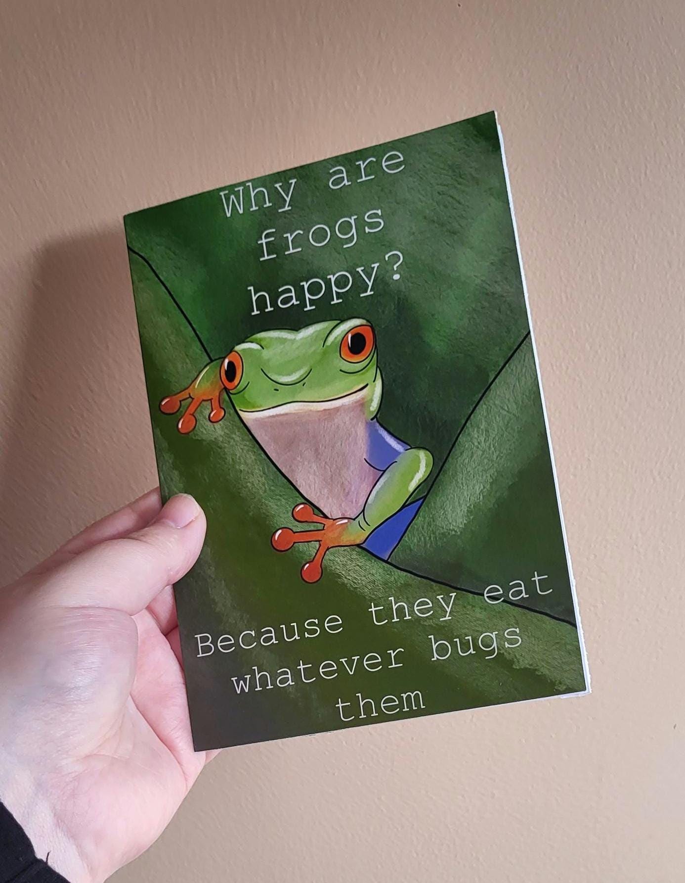 Funny Frog Joke Greeting/ Birthday Card