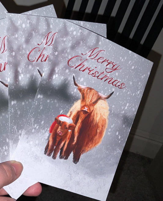 Highland Cows Christmas Card